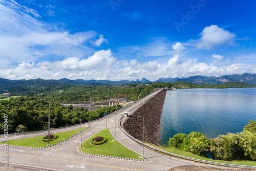 Landscape in Thailand Surat Tani. Ratchaprapha Dam.