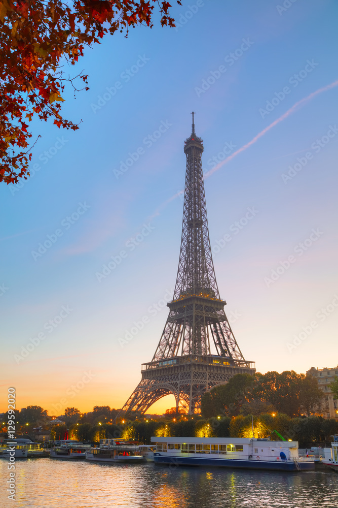 Cityscape with the Eiffel tower