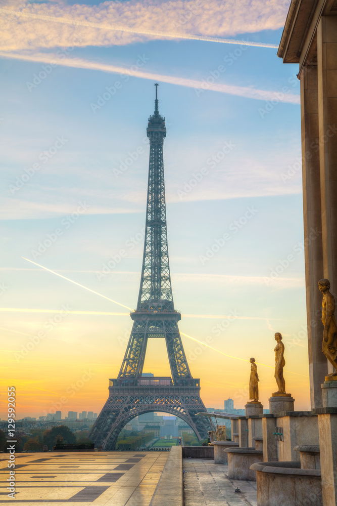 Cityscape with the Eiffel tower