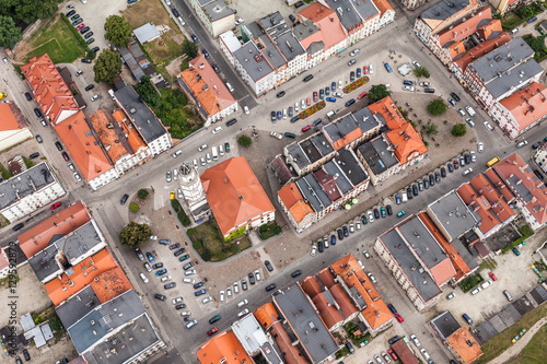 aerial view of the Paczkow town