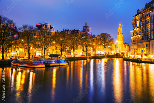 Amsterdam city view with Amstel river © andreykr