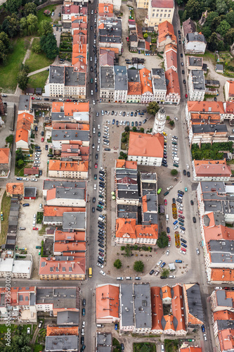 aerial view of the Paczkow town
