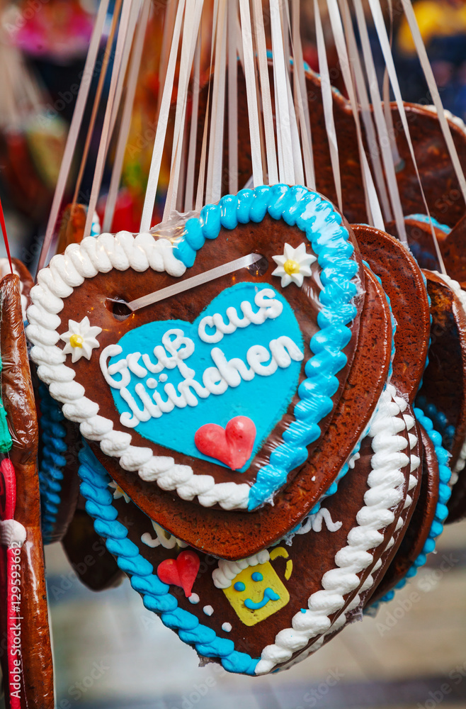 Heart shaped gingerbread for Christmas