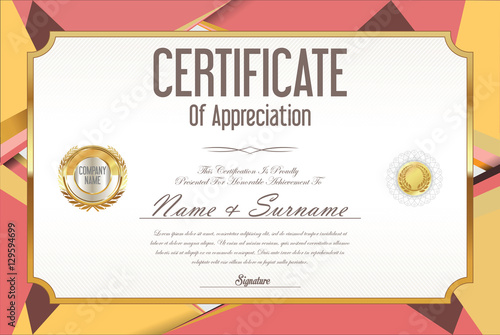 Certificate retro design template