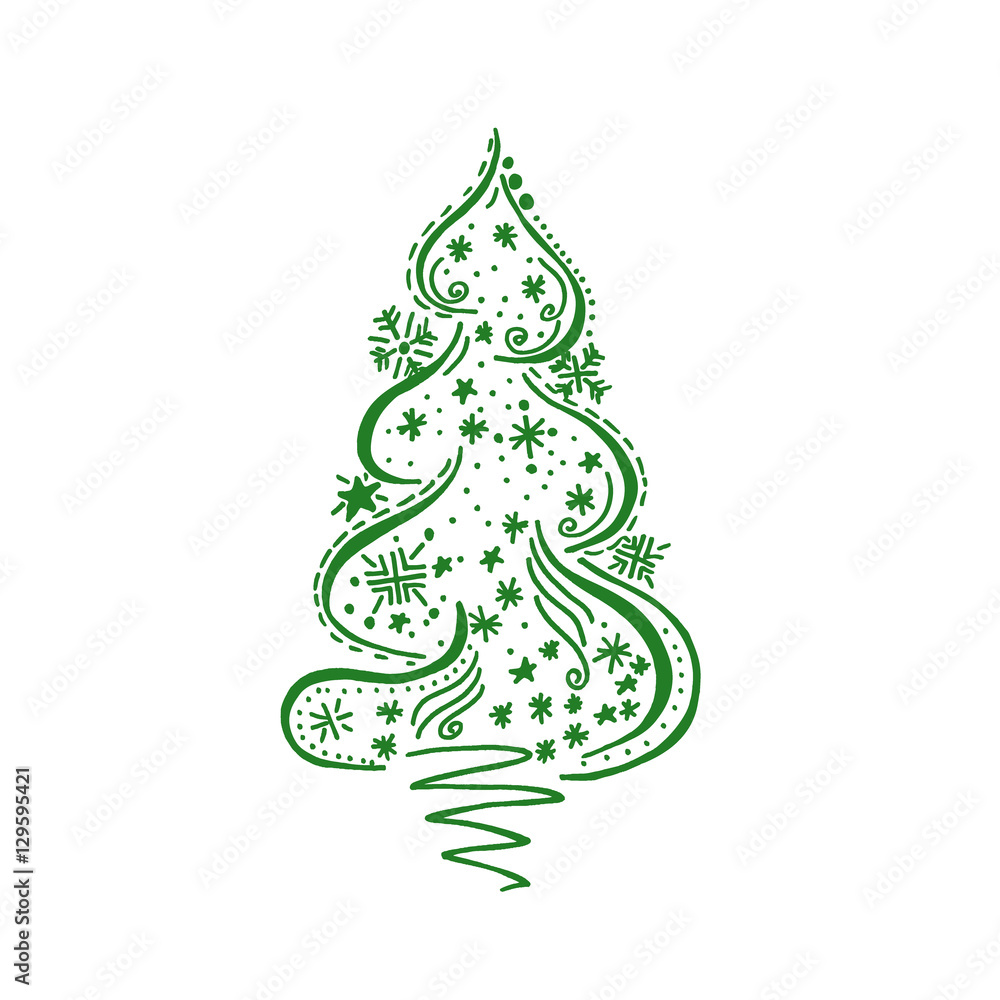 Christmas tree, sketch Christmas tree, sketch