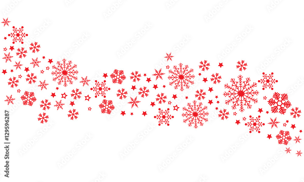 Świąteczny baner z płatkami śniegu, element dekoracyjny - obrazy, fototapety, plakaty 