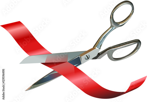 Scissors Cutting Ribbon
