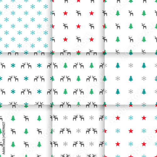 Set of Scandinavian trend seamless pattern. Minimalistic vector seamless pattern perfect for wallpaper, textil cotton print, bed linen, holiday package or wrapping paper.