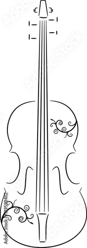 Violin made of lines with spiral decoration