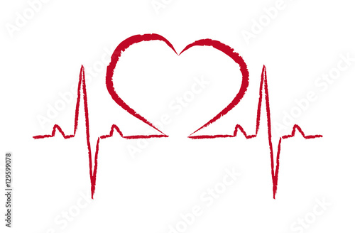 Rescue symbol heart pulse vector