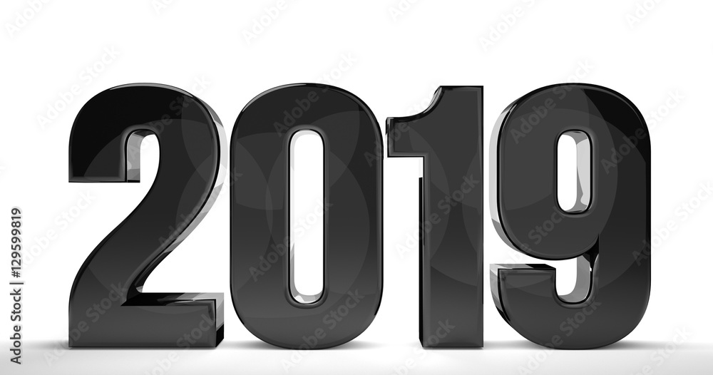 2019 new year isolated 3d render sylvester number 2019 new year isolated 3d render sylvester number