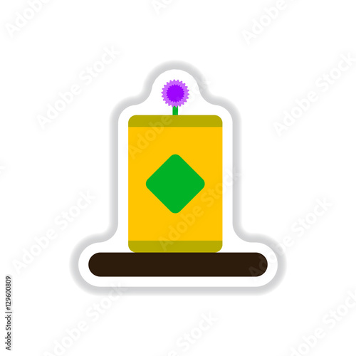 Vector illustration of Chinese new year celebration in paper sticker style little plant