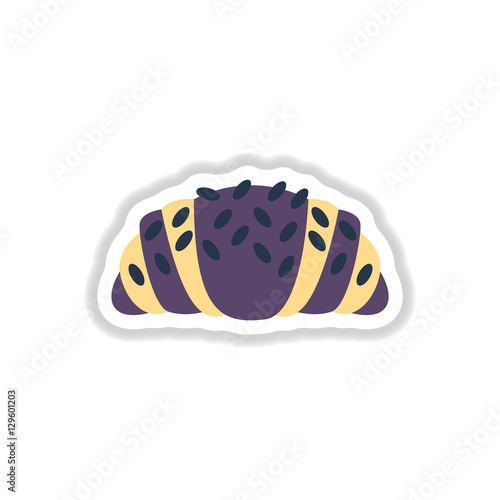 croissant Vector illustration in paper sticker style delicious Croissant