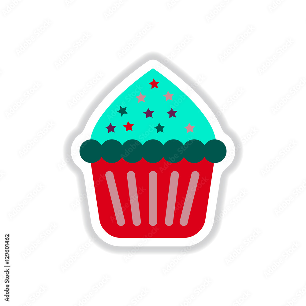 сupcake Vector illustration in paper sticker style Cupcake сupcake Vector illustration in paper sticker style Cupcake