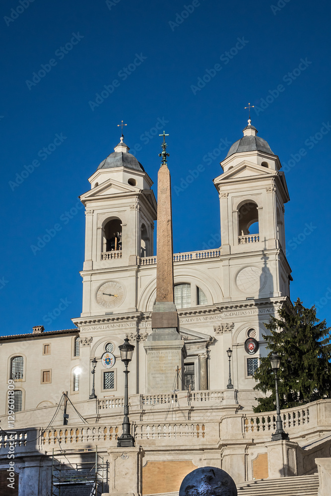 Santissima Trinita dei Monti - French church (1585) Rome, Italy.
