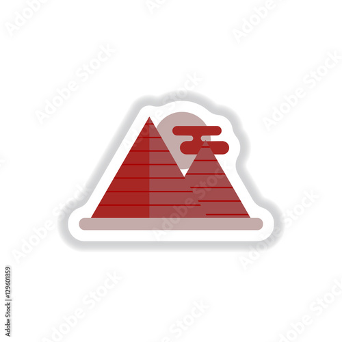 pyramids Vector illustration in paper sticker style Egypt pyramids and sun
