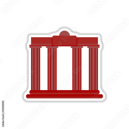 ancient columns Vector illustration in paper sticker style Architecture greek columns