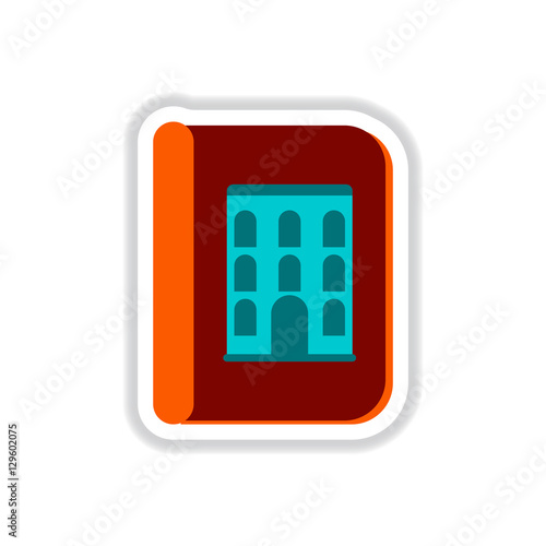 book Vector illustration in paper sticker style book about ancient architecture