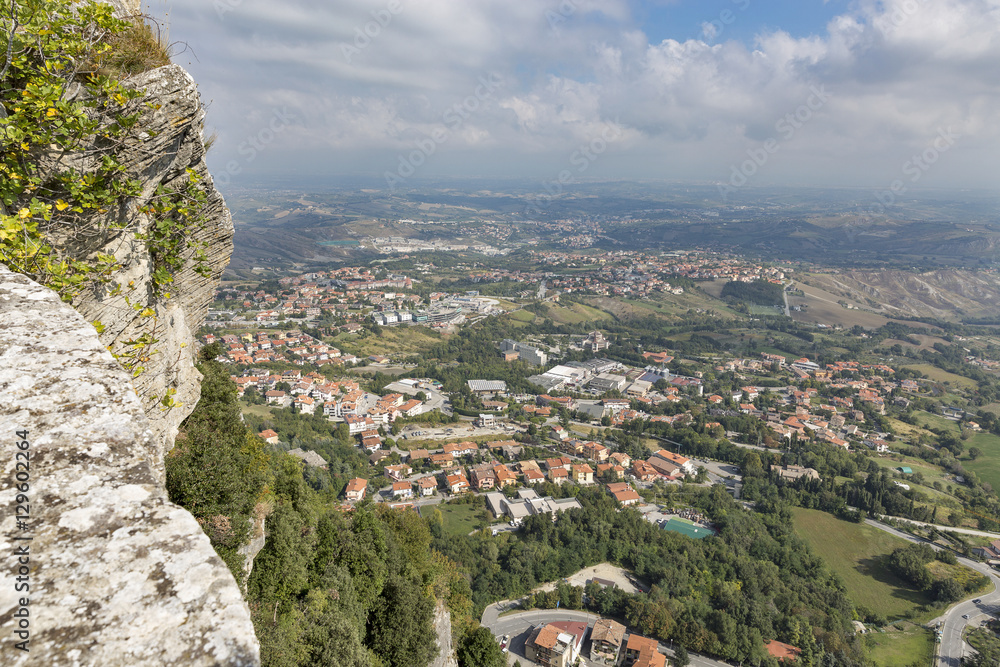 San Marino and Central Italy rural landscape, view from above