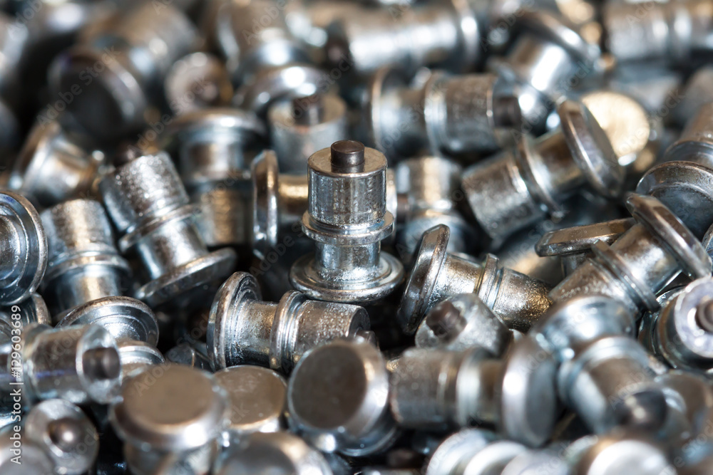 Close-up of a pile of spikes. Close-up of a pile of spikes.