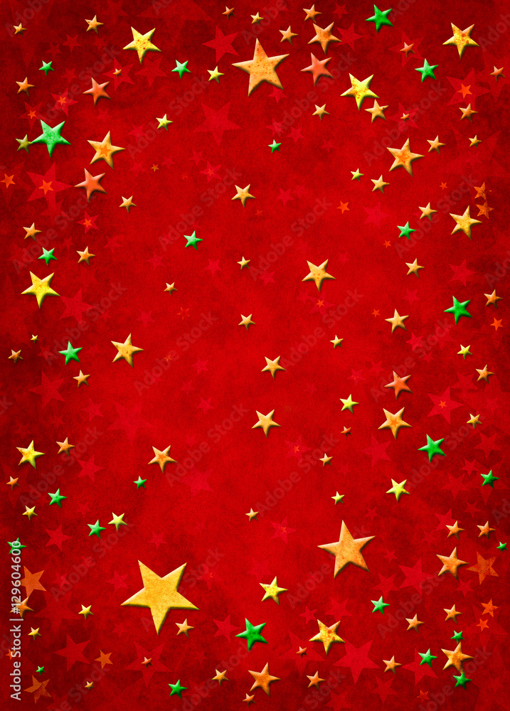 3D Christmas Stars. Three dimensional star shapes on a grungy red background. 3D Christmas Stars. Three dimensional star shapes on a grungy red background.