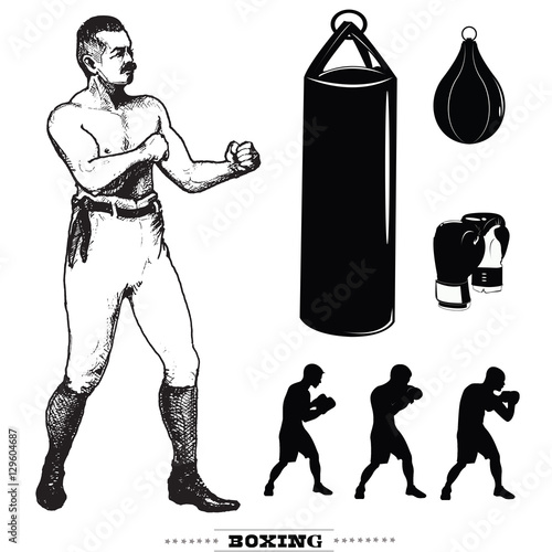 Boxing. Vintage style illustration