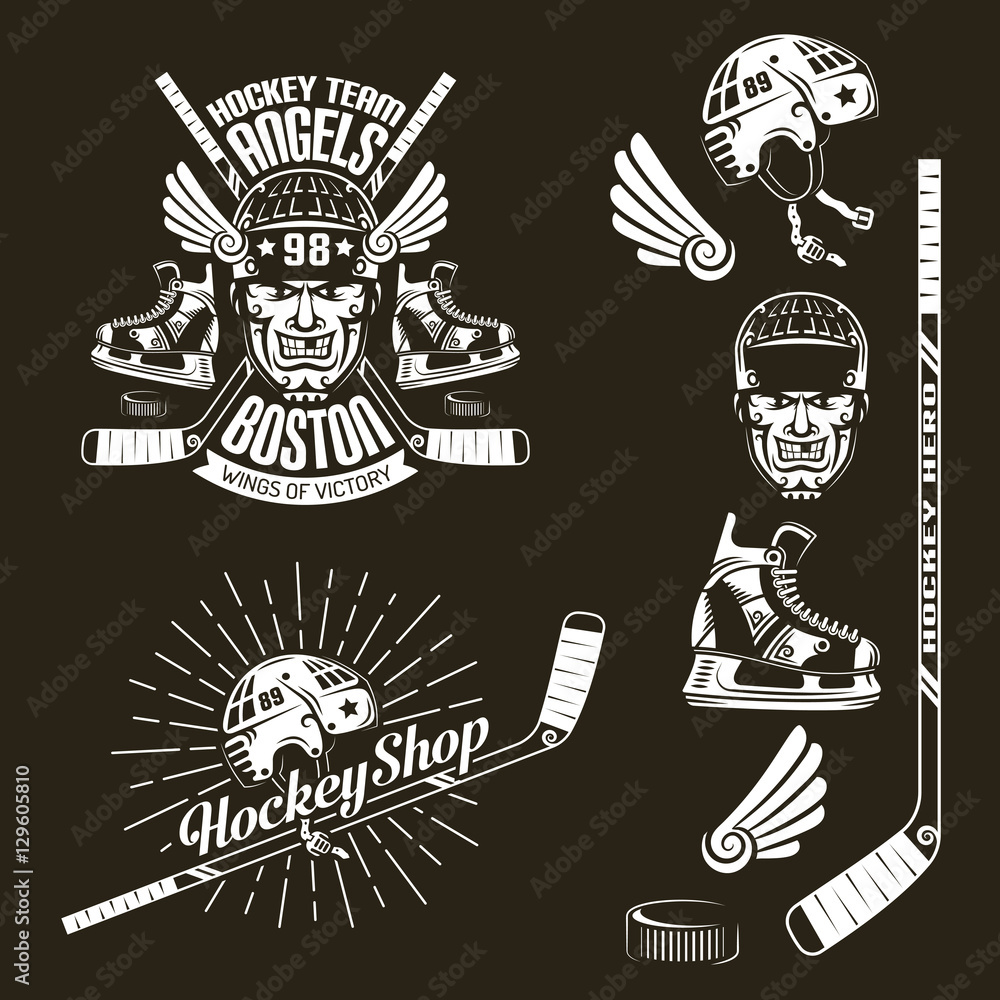 Naklejka premium Hockey club emblem