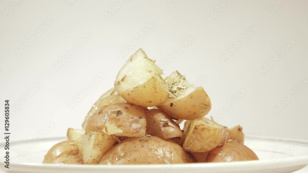 Cooked potatoes in the oven with onions and spices. Cooked potatoes in the oven with onions and spices.