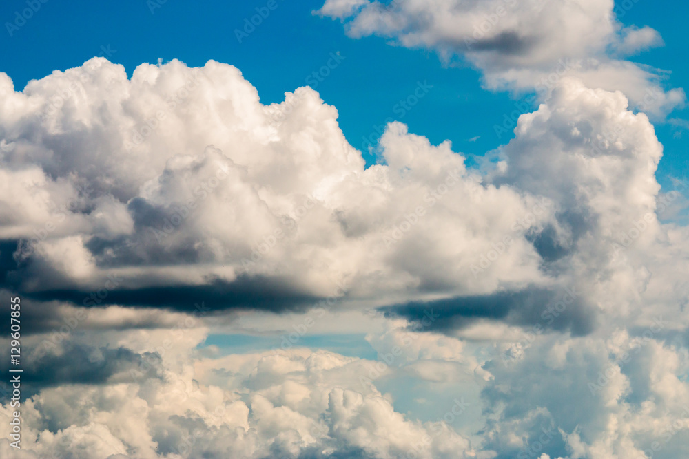 colorful dramatic sky with cloud at sunset