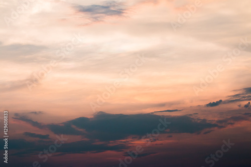 colorful dramatic sky with cloud at sunset