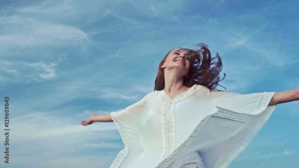 Smiling woman outdoors