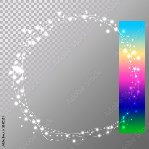 abstract circle christmas lights easy to edit, wreath for xmas h