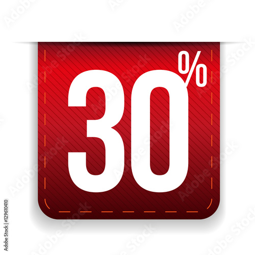 Thirty percent off ribbon red