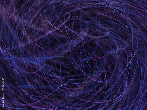 3D illustration abstract background. Tangle of colored lines.