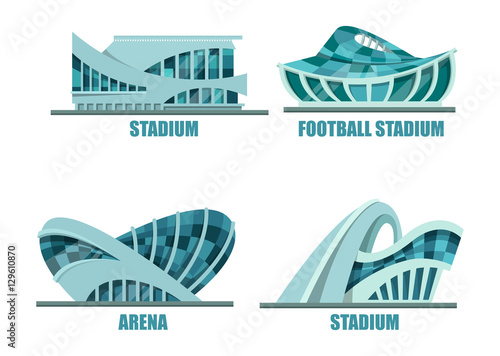 Exterior view on soccer or football stadium
