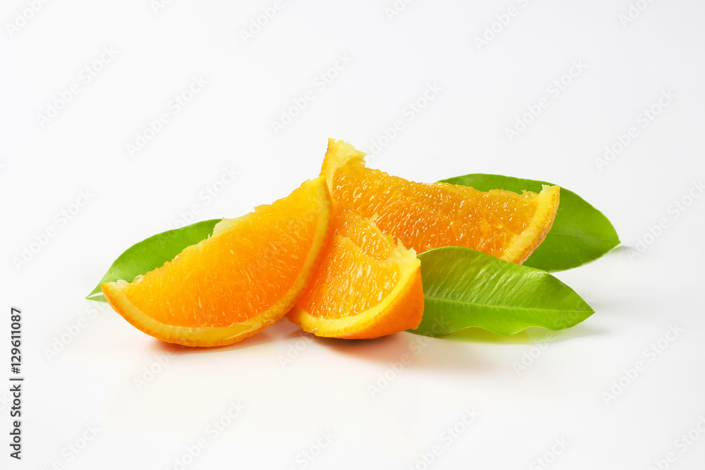 Fresh orange wedges Fresh orange wedges