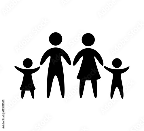 family parents silhouette isolated icon vector illustration design