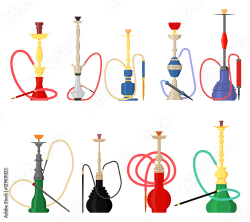 Set of hookah with pipe for smoking tobacco