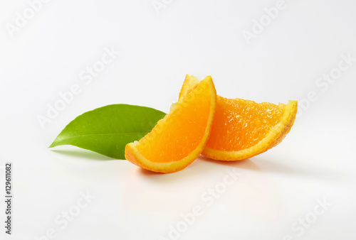 Fresh orange wedges