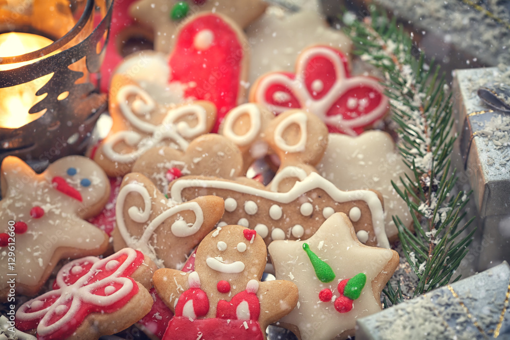 Christmas gingerbread cookies decoration  