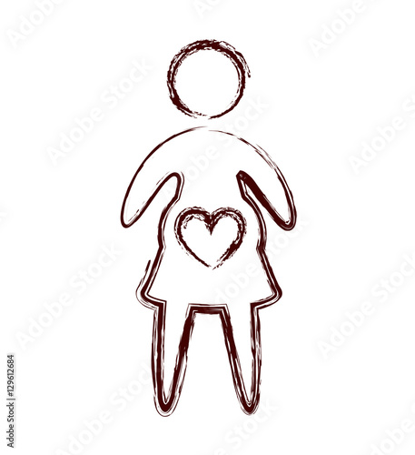 woman pregnancy silhouette isolated icon vector illustration design
