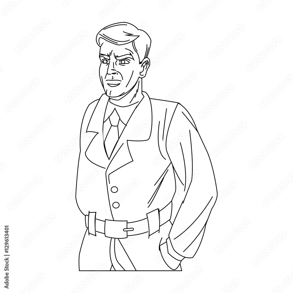 Inspector man cartoon icon. Comic character and caricature theme. Isolated design. Vector illustration Inspector man cartoon icon. Comic character and caricature theme. Isolated design. Vector illustration