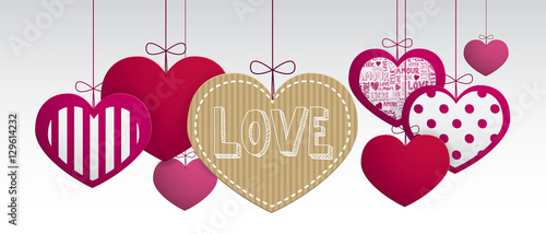 Paper hanging hearts