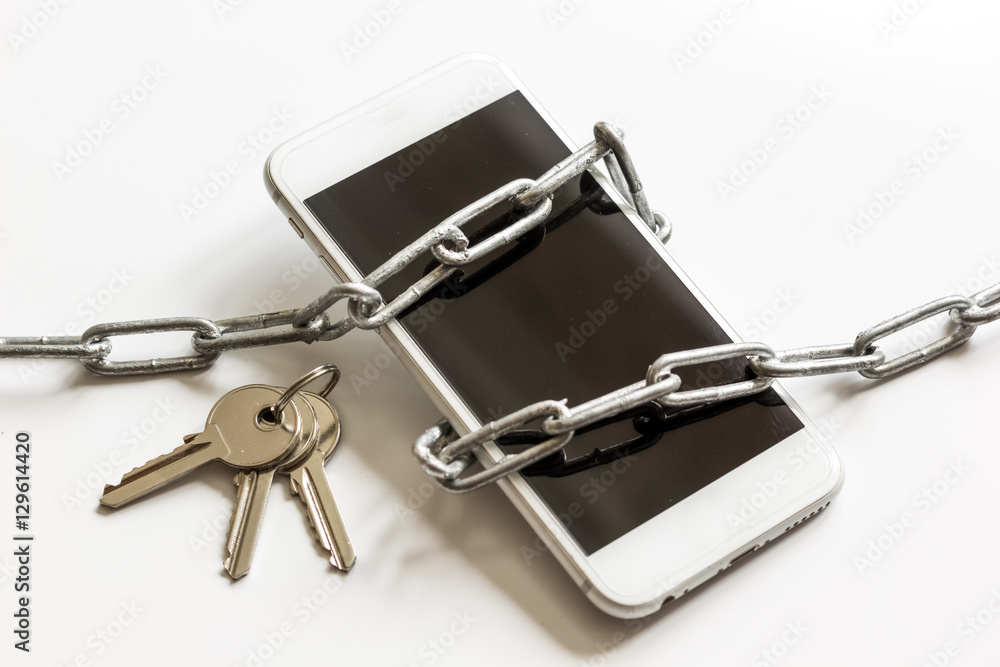 concept smartphone protection on white background concept smartphone protection on white background