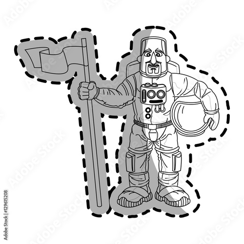 Astronaut cartoon icon. Spaceman cosmonaut pilot space and science theme. Isolated design. Vector illustration © Jemastock