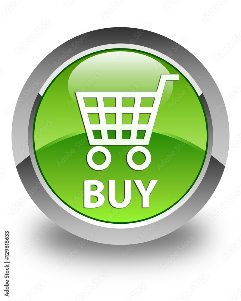Buy glossy green round button Buy glossy green round button
