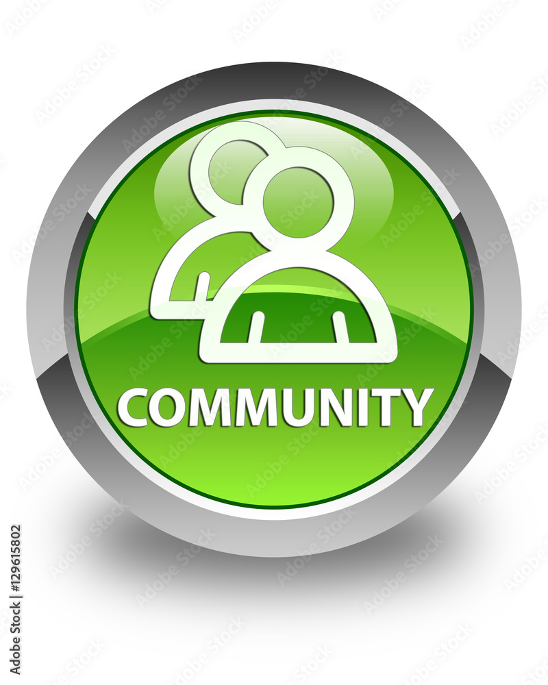 Community (group icon) glossy green round button Community (group icon) glossy green round button