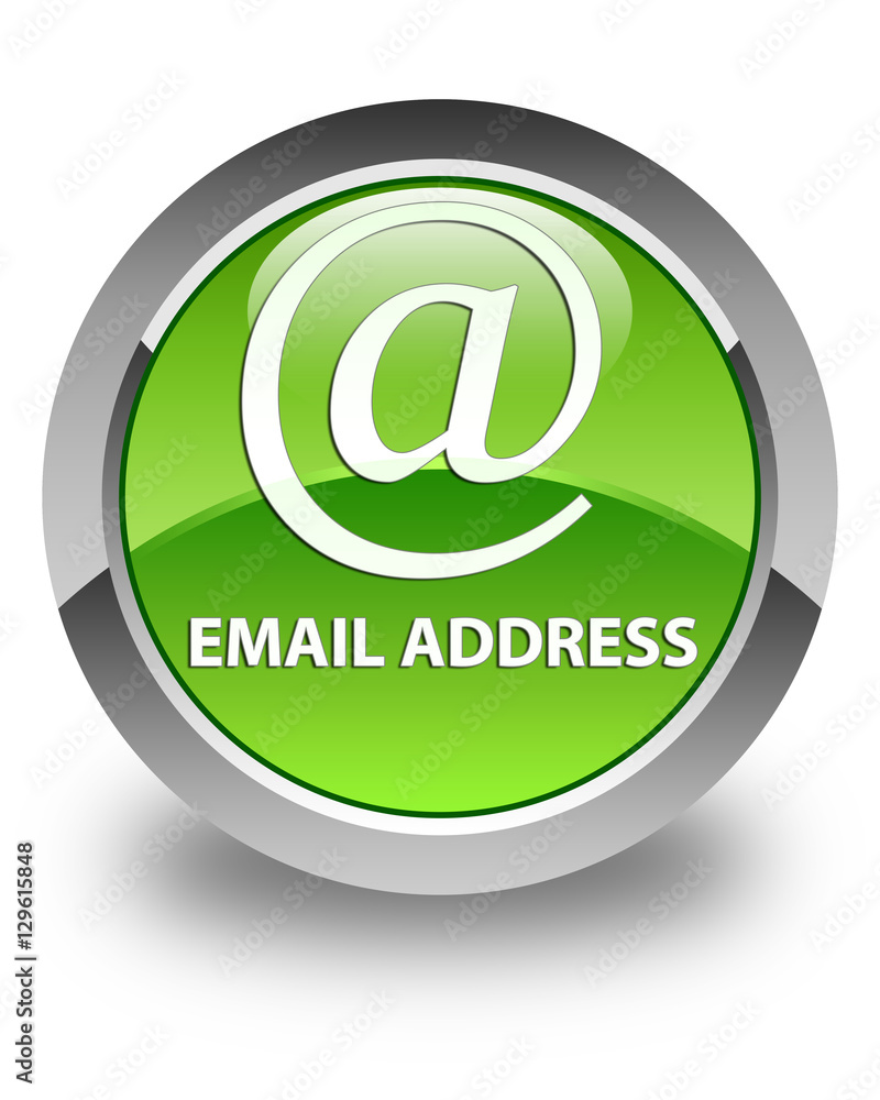 Email address glossy green round button Email address glossy green round button