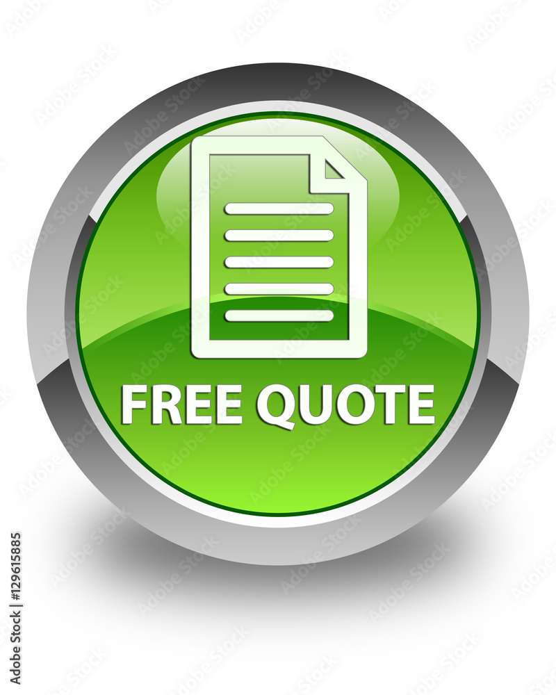 Free quote (page icon) glossy green round button Free quote (page icon) glossy green round button
