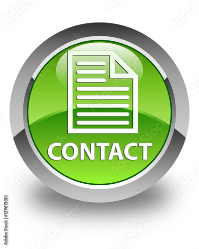 Contact (page icon) glossy green round button